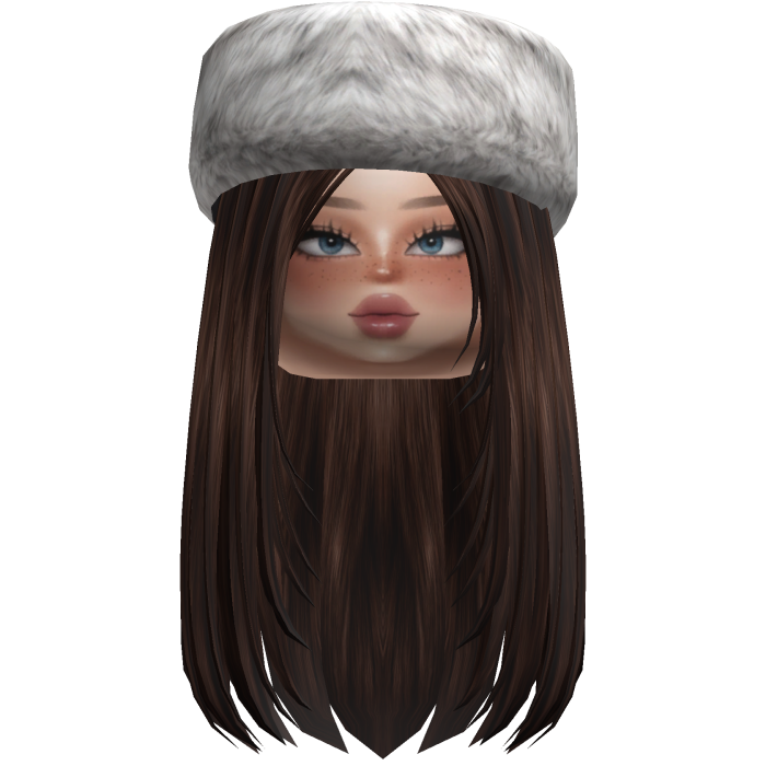 Brunette Blue Eyes Baddie Girl with Ushanka