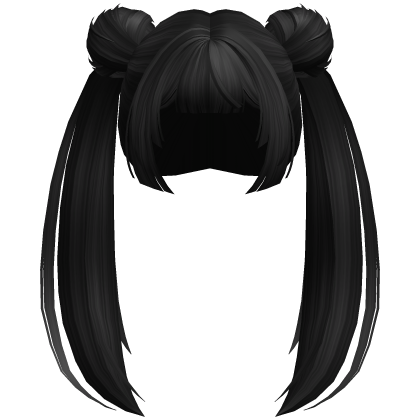 Neat Ponytail Buns in Black Roblox item