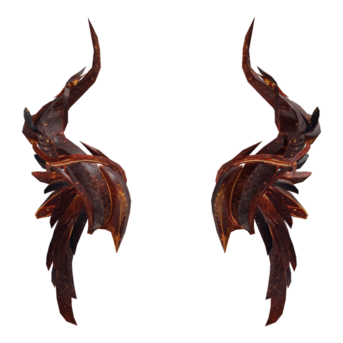 Crow-Feathered Omen Horns (Fire Red Fury & Rage)