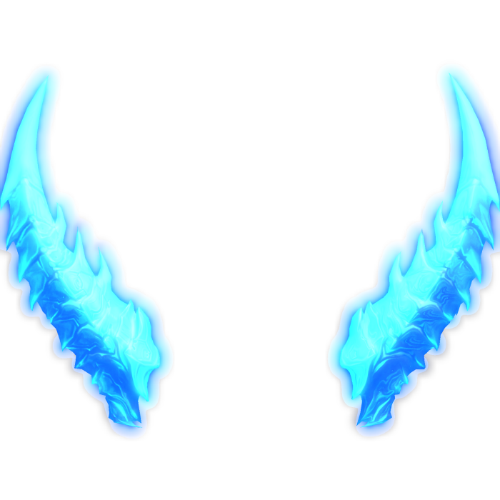 Glowing Ice Blue Demon Horns (Emissive)