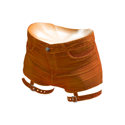 BB Y2K Denim Shorts with Straps Orange