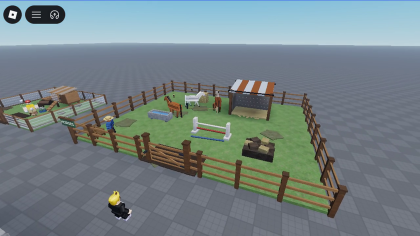 Animated Horse Farm Pen - Working Horse NPC preview 5
