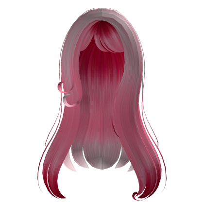 Long Soft Siren Waves Hair Red Ombre Y2K Anime Roblox item