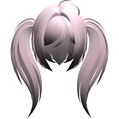 moe emo long fluffy side ponytails pink black