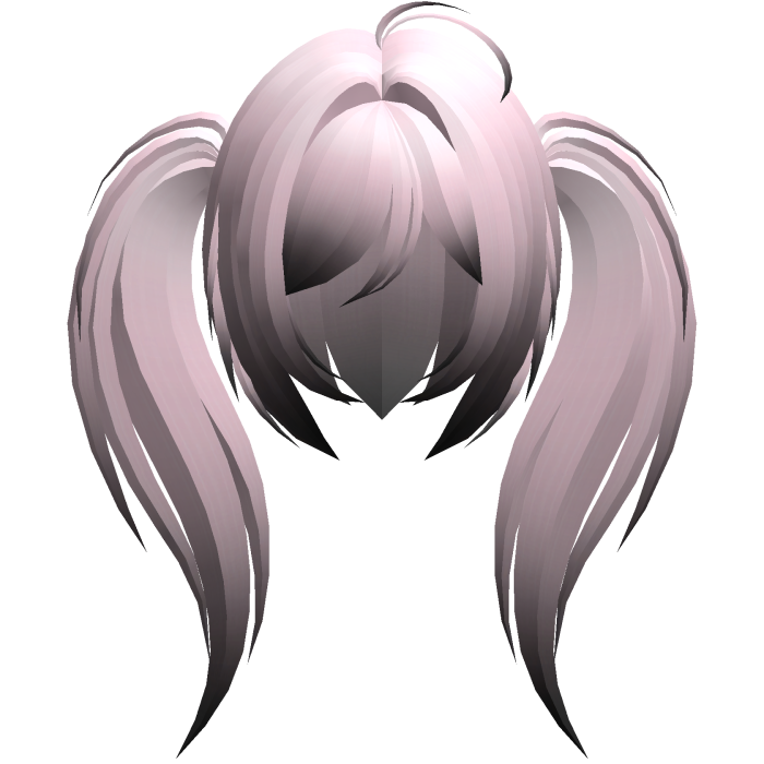 moe emo long fluffy side ponytails pink black