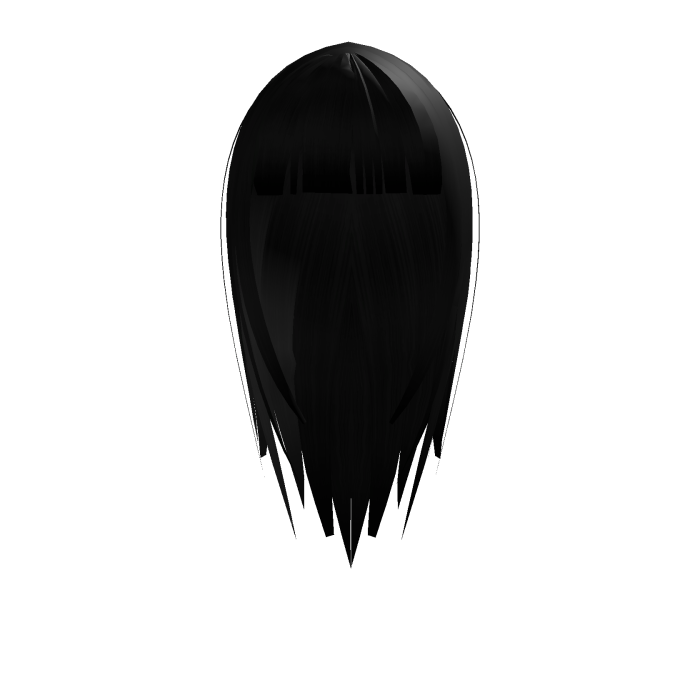 Black long hair with bangs