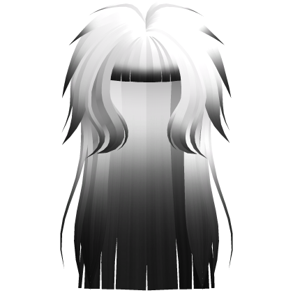 Long Emo White Black Messy Shaggy Hime Hair