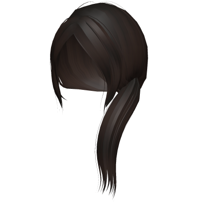 ۶ৎ | long loose low side ponytail in dark brown
