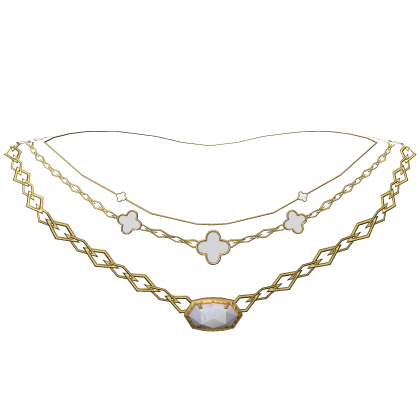 Gold Preppy Layered Clover Pendant Necklace 3.0 