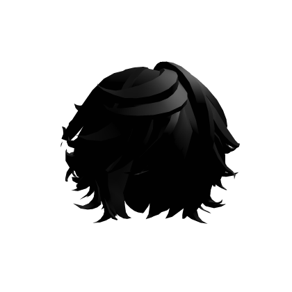 Black Fluffy Layered Anime Hair Roblox item