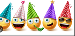 Fun party emoji group