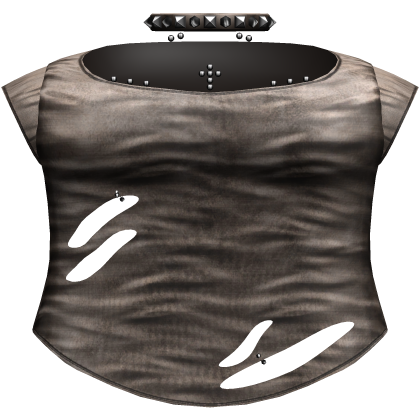 Emo Brown Ripped Shirt /w Choker