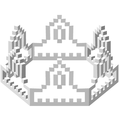 White 8-Bit Royal Crown Outline Recolor (Addon) Roblox item