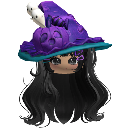 Black Cute Tilted Pumpkin Halloween Hair