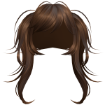 Kawaii K-pop shiny brown high pigtail hair