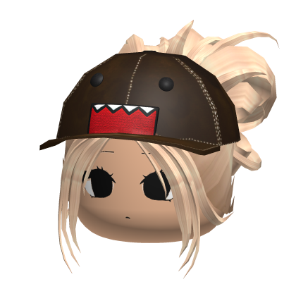 Cute Domo Girl w/ Blonde Hair Cap & Kawaii Face Roblox item