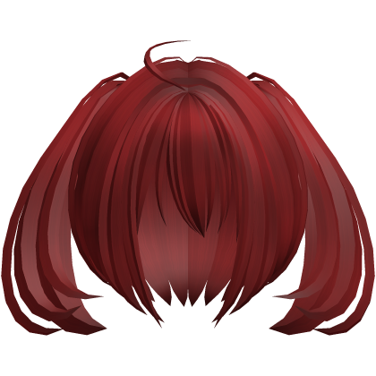 2000s moe short fluffy side ponytails red
