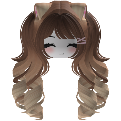 Cute hair emo Y2K cat-ear braids (blonde-brown)