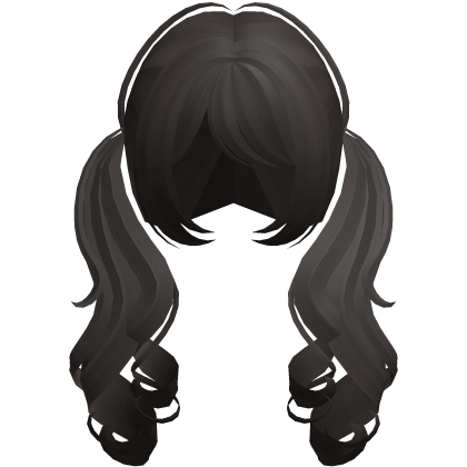 cute dark brown layered curly pigtails
