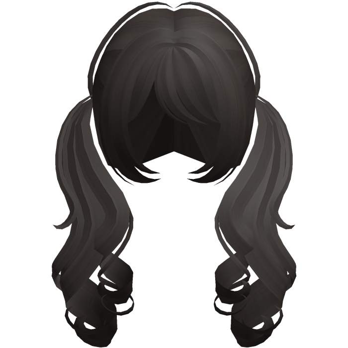 cute dark brown layered curly pigtails