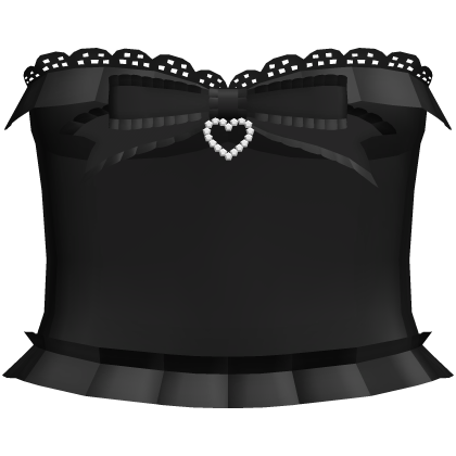 ♡ : Ruffled Cutesy Black Princess Heart Top thumbnail