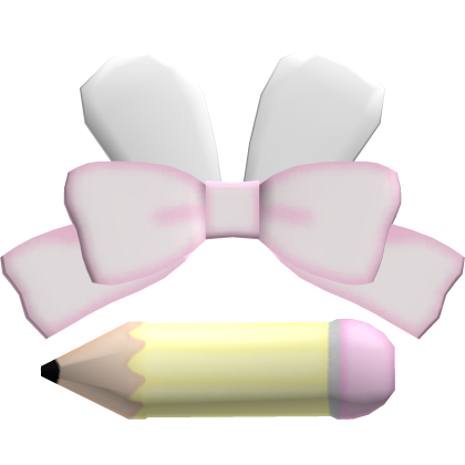 𖹭◞ kawaii pink school bunny pencil clip ! ! 