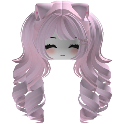 Cute hair emo Y2K cat-ear braids (Pink)
