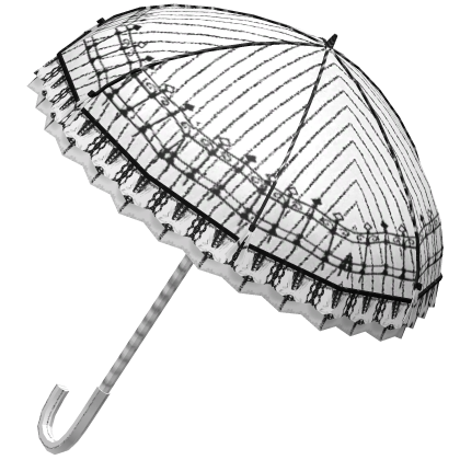gothic striped ruffle lace parasol white