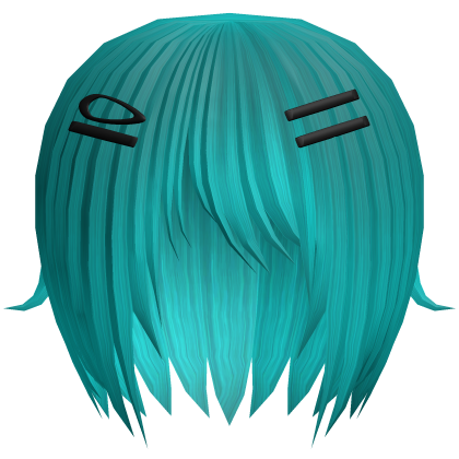 Blue Emo Hiar with hairclip Roblox item