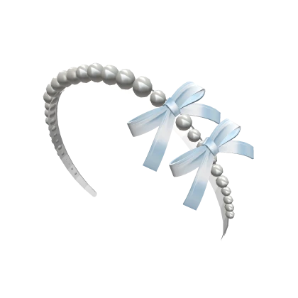 blue princess pearl headband w satin mini ribbons | Roblox