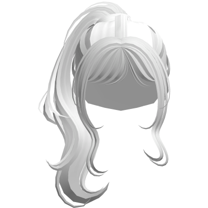white high wavy ponytail hair Roblox item