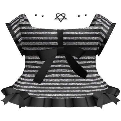 🖤 gothic striped heartagram dress black white thumbnail