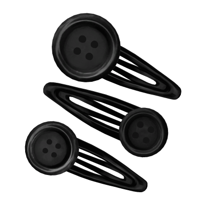 Cute Black Button Hair Clips Roblox item