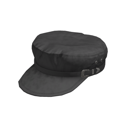 Y2K Buckled Courier Hat (Black) Roblox item