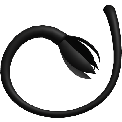 Long Curled Furry Cow Tail | Black Roblox item