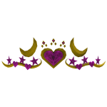 Gold and Pink Starry Heart Crown