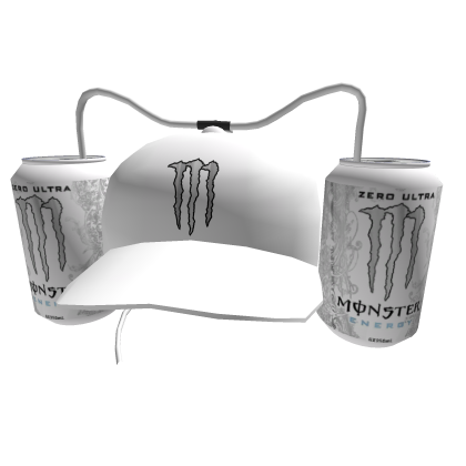 🥤 White Monster Drink Hat (Oversized Fit) 🥤 Roblox item