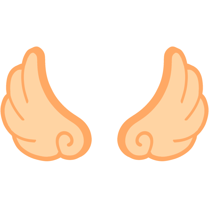 ♡ Cute Flared Glowing Angel Wings in Orange