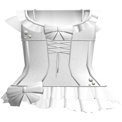 ʚ♡ɞ gothic lace ruffled pearl dress in white