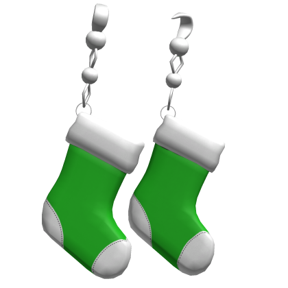 christmas sock earrings - green