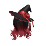 (CODE RDG)Red loose hair with a witch's hat