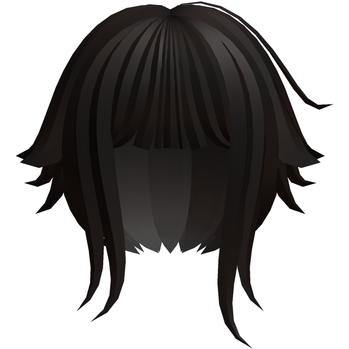 fluffy messy moe short hair w tufts in dark brown