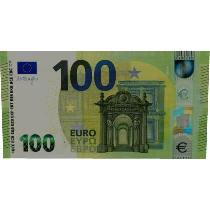 100 euro bill covering eyes