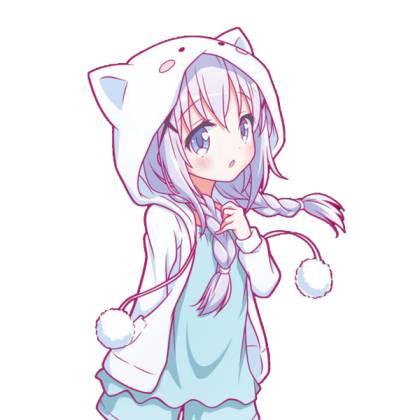 Anime - Cute White Hoodie Girl Roblox decal
