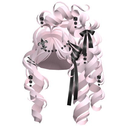 🎀Gothic Coquette Doll Spiral Curls Bows Pink