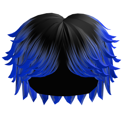 Fluffy Swept Cool Boy Hair (Black to Blue) Roblox item