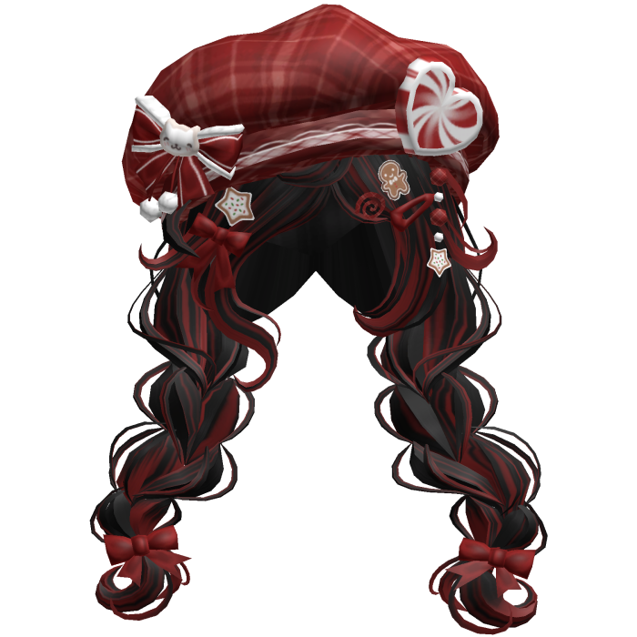 ♡ Christmas Preppy Holiday Braids (Black & Red)