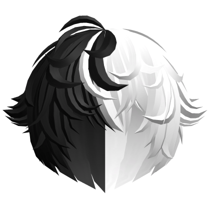 black&white emo moe vkei messy anime hair w tufts Roblox item