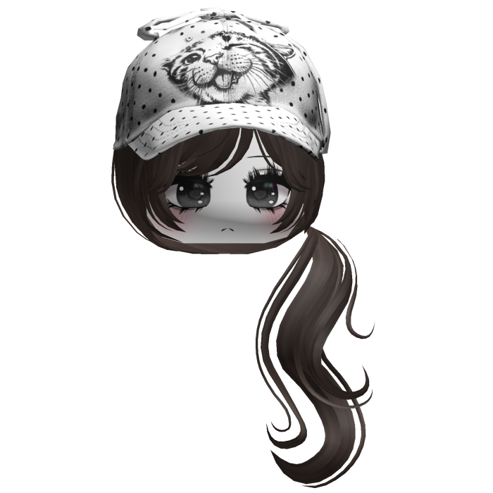 ♡ cute moe girl w white polka dots hat