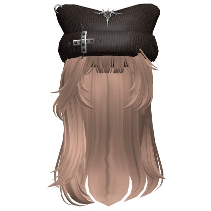 Hime Half Up Hair w/ Y2K Cat Beanie (Milktea) Roblox item